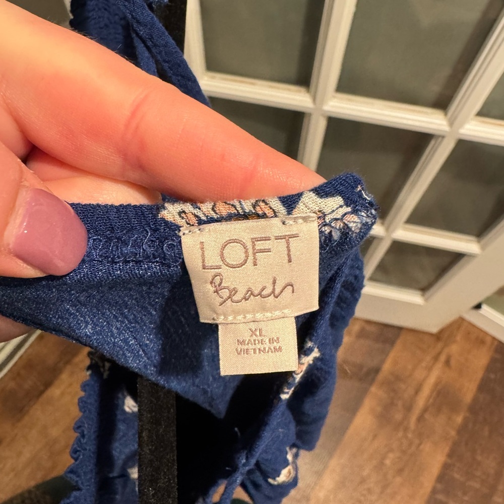 Loft Beach Blue Patterned Jumpsuit - image 4